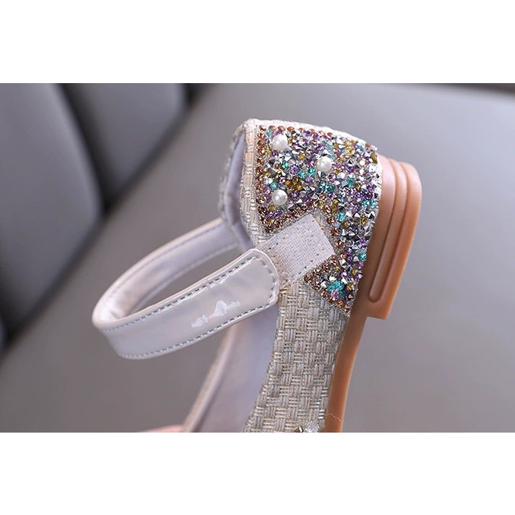 [Brandedbaby] 21-36 SEPATU PESTA ANAK PEREMPUAN IMPORT PREMIUM MANIK-MANIK MUTIARA PITA HITAM PINK IVORY / SEPATU FASHION FLAT GIRL PARTY SHOES