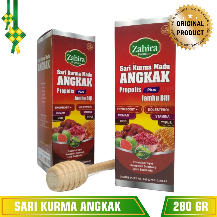 Sari Kurma Madu Angkak Zahira Plus Jambu Biji dan Propolis 280 gr |  | Untuk Demam dan Typus