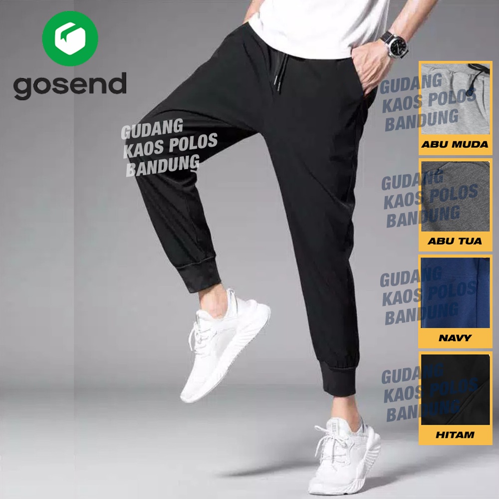 	 CELANA PANJANG JOGGER PRIA POLOS BASIC SWEATPANT JOGER PANTS TRAINING HITAM	