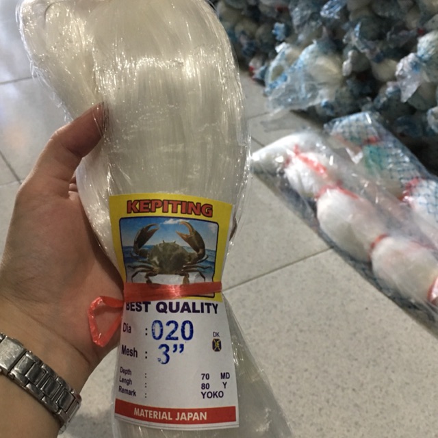 Jaring ikan / senar tasi 3 x 020 kepiting