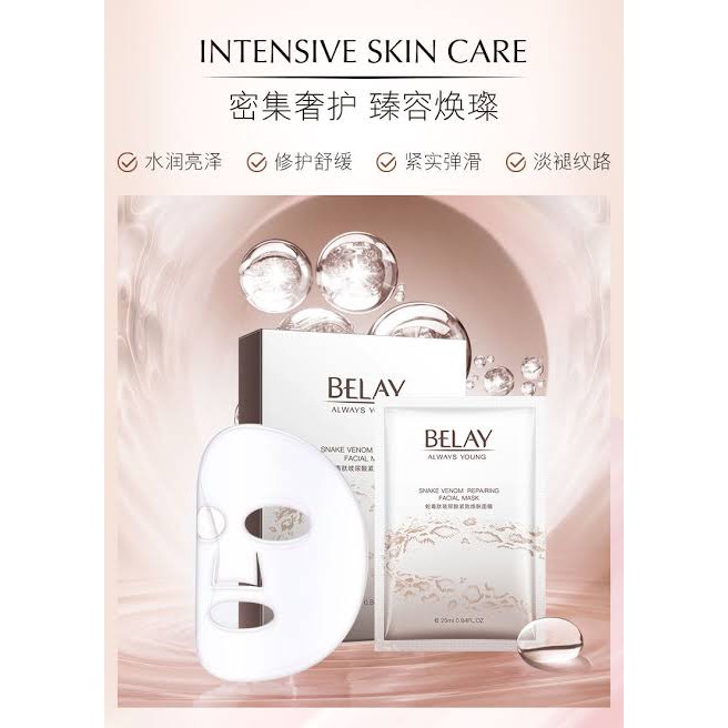 BELAY SNAKE VENOM PEPTIDE REPAIRING MASK MASKER WAJAH KOREA WANITA FACIAL SHEET MASK