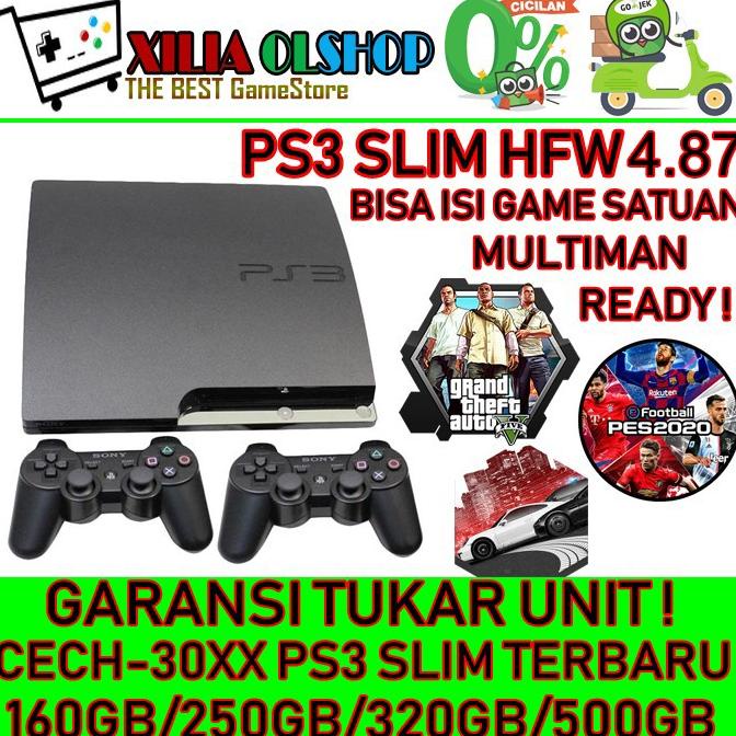 PS3 PLAYSTATION 3 SLIM + HDD 500GB/320GB/250GB/160GB + FULL GAMES