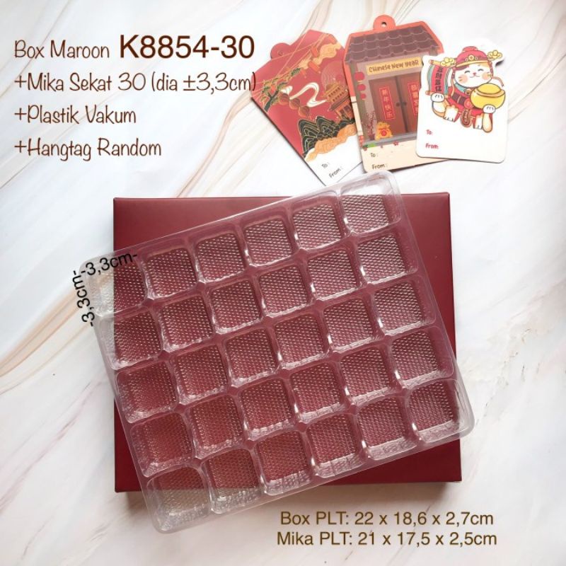 SET BOX IMLEK + MIKA SEKAT+ PLASTIK VAKUM + HAND TAG - POLOS MERAH