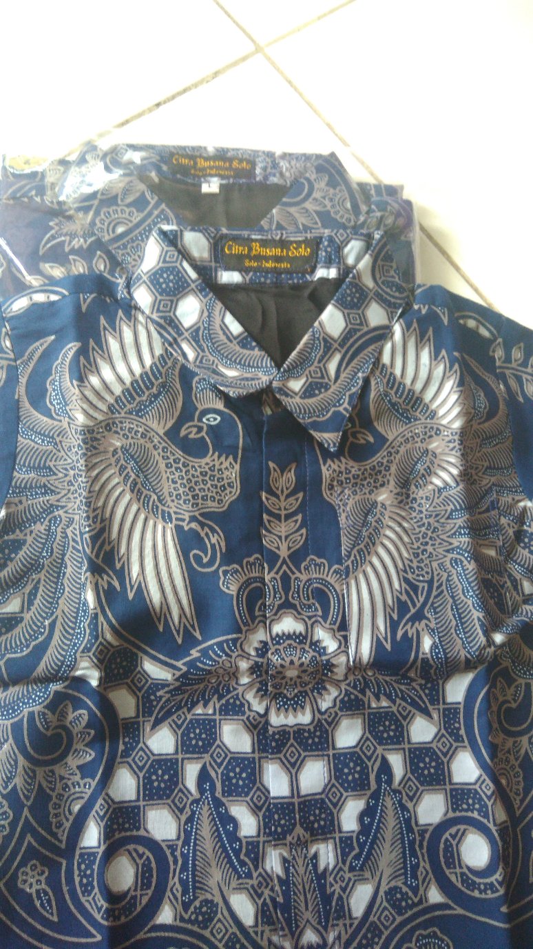 Peksi Dongker Kemeja Batik Pria Full Furing Katun Sragenan