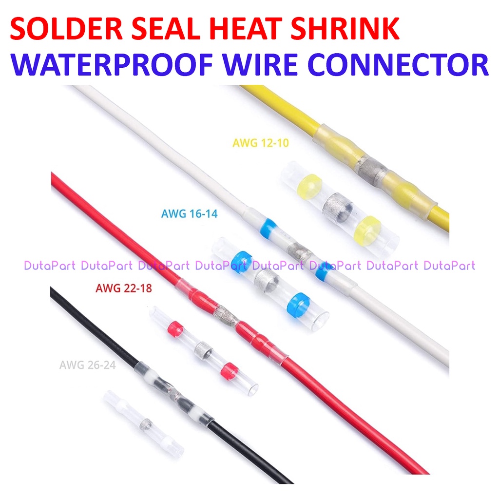 Solder Seal Heat Shrink WaterProof Wire Connector HeatShrink Tahan Air