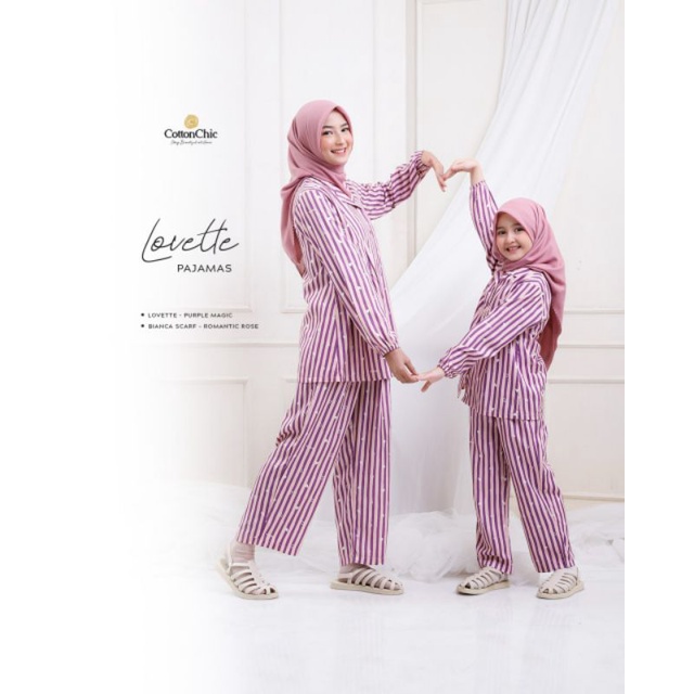 Pajamas Premium Couple Lovette by Cotton Chic|Pajamas|Pajamas Set Celana|Pajamas Dewasa|Pajamas Kids