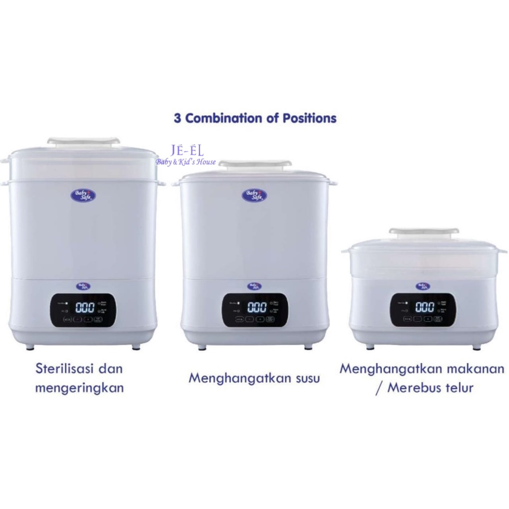 Baby Safe 3in1 Multi Electric Digital Sterilizer &amp; Dryer with Food Warmer STE01