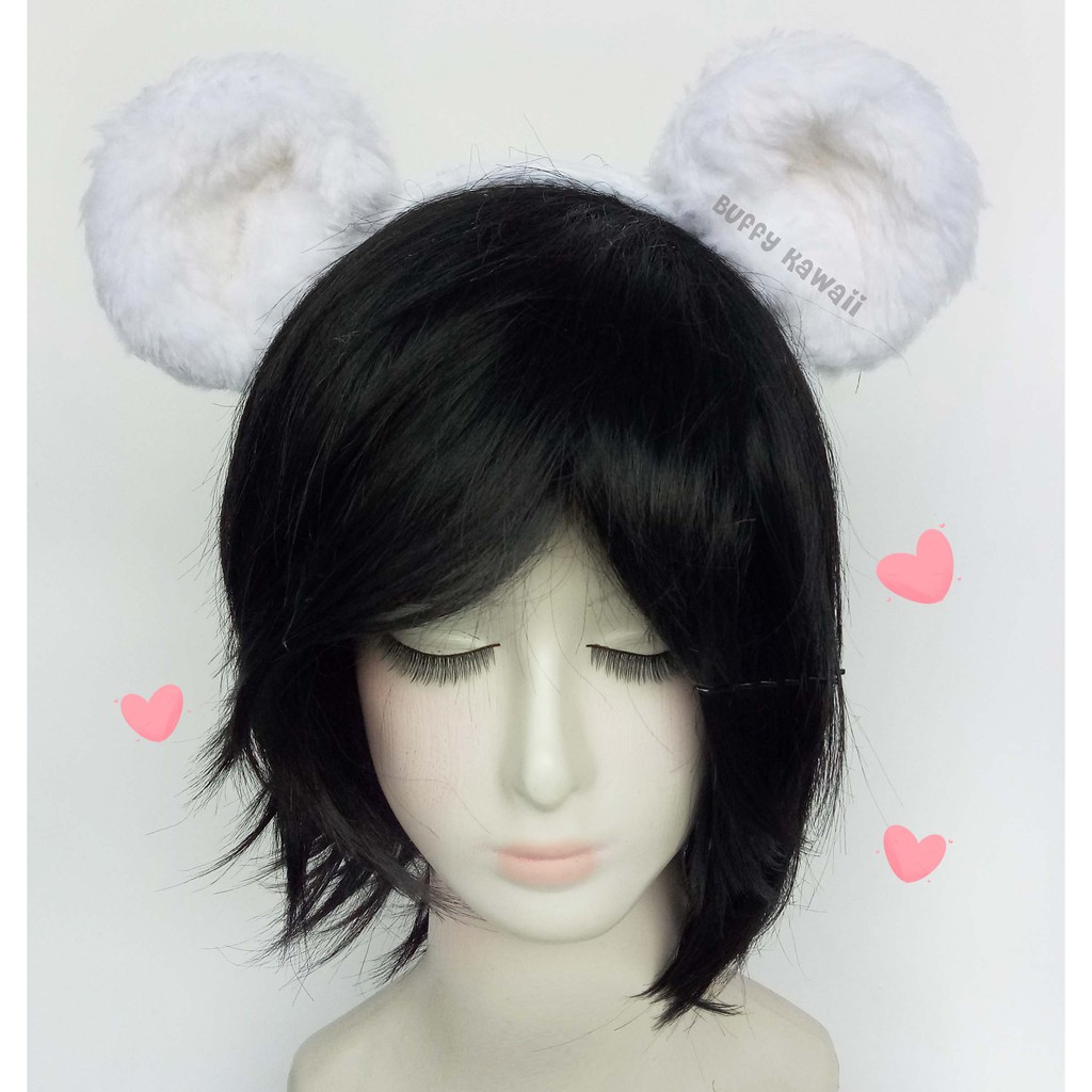 Headband ears animal bando beruang coklat dark brown pollar panda safari zoo teddy  bear furry doll halloween