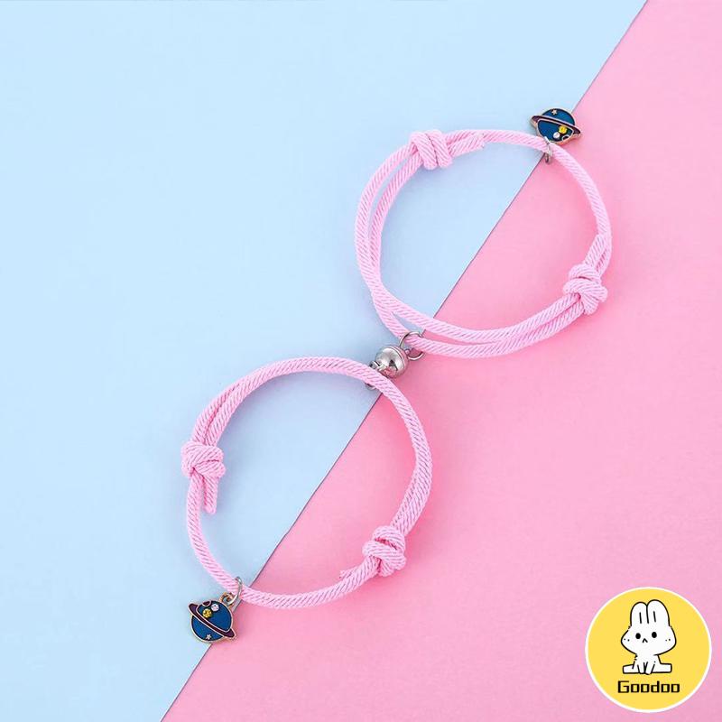 1 Pasang Gelang Couple Magnet Gelang Tali Couple Magnet Attract Persahabatan Tangan Bracelets -Doo