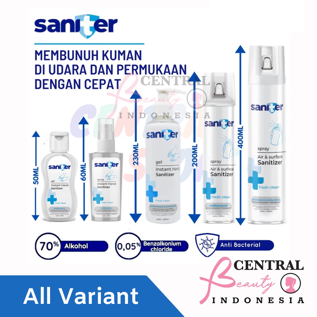 SANITER ❤ Central Beauty ❤ All Variant Hand Sanitizer Disinfectant Spray Handwash