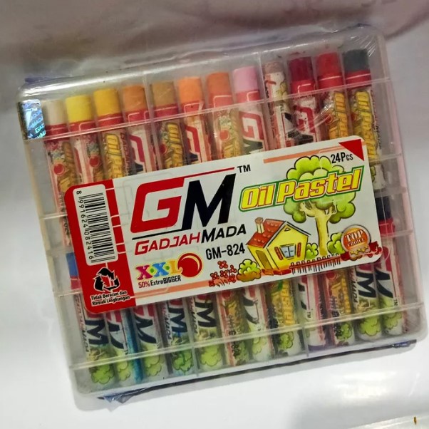 Crayon Krayon 24 warna Oil Pastel GM-824 (Harga 1 kotak /24 pcs)