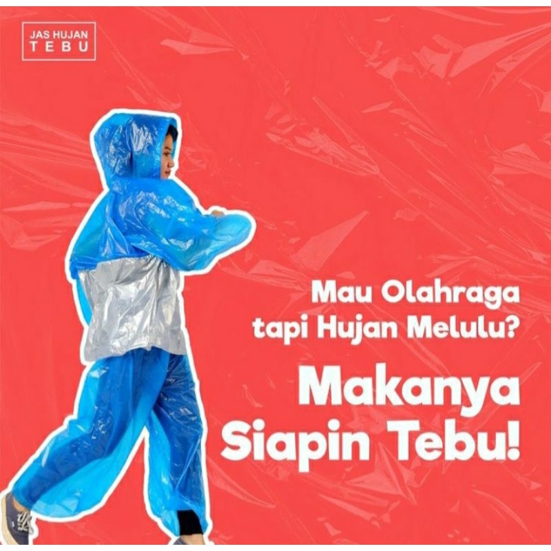 Jas Hujan Plastik Setelan kombinasi (Jaket + Celana) TEBU Plastik