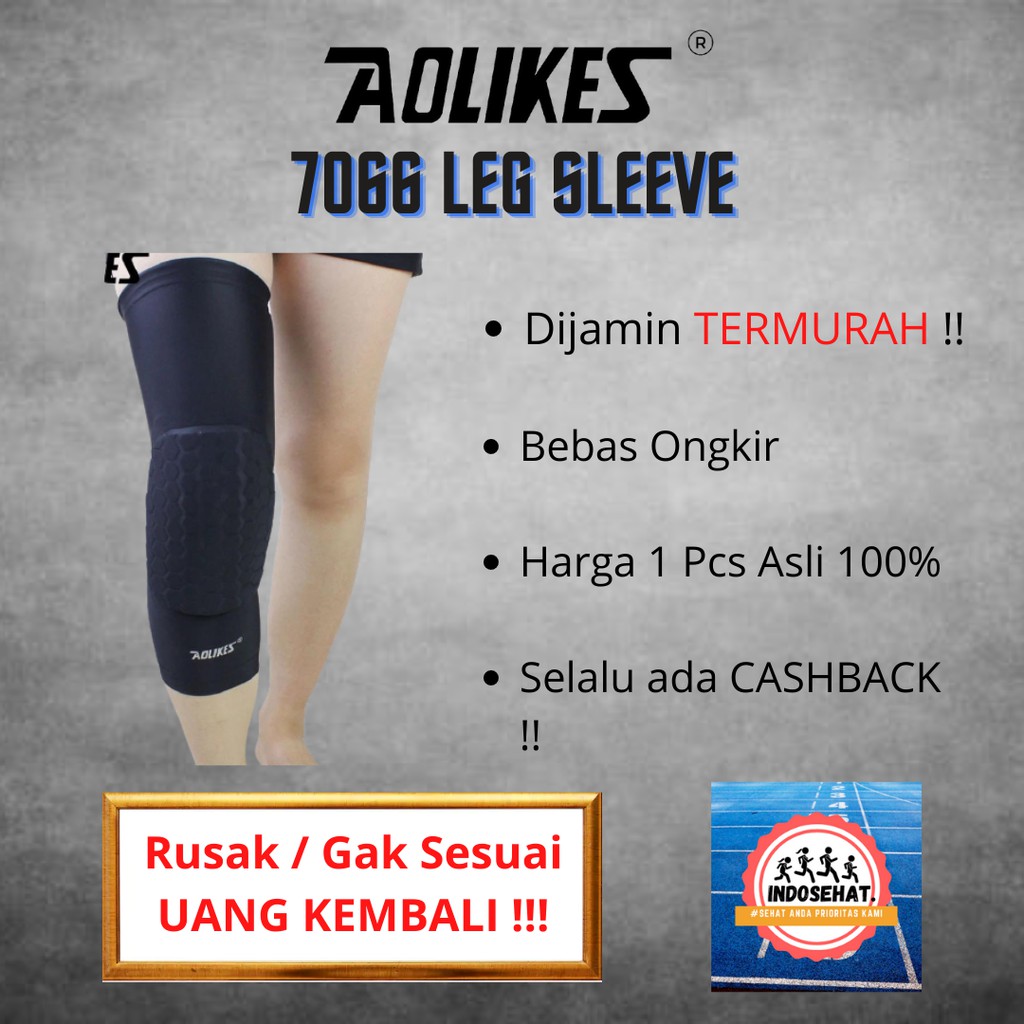 AOLIKES 7066 Long Leg Sleeve - Kneepad Support / Deker Pelindung Lutut Kaki Panjang Olahraga