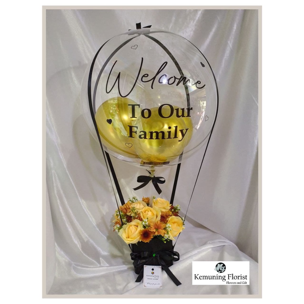 (kode 61) bloom box bunga segar/ bunga balon/ buket bunga segar/ bunga malang