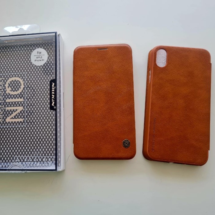 IPHONE XR Nillkin Qin Leather Case Book BROWN Original Nillkin