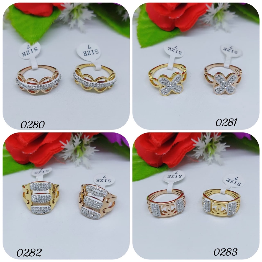 Cincin titanium mata full perhiasan fashion 0280-0283