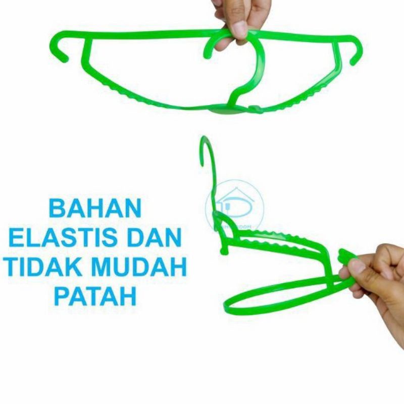 GANTUNGAN HANGER BAJU PLASTIK ANTI PATAH HANGER PLASTIK 12 PCS MONA