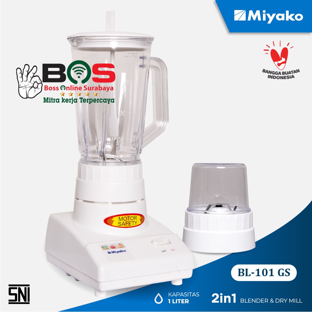 Blender Miyako Kaca 2 in 1 BL 101 GS / BL-101GS Blender Kaca Miyako