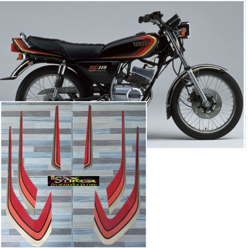 striping original Yamaha RX Special hitam merah tahun 1983