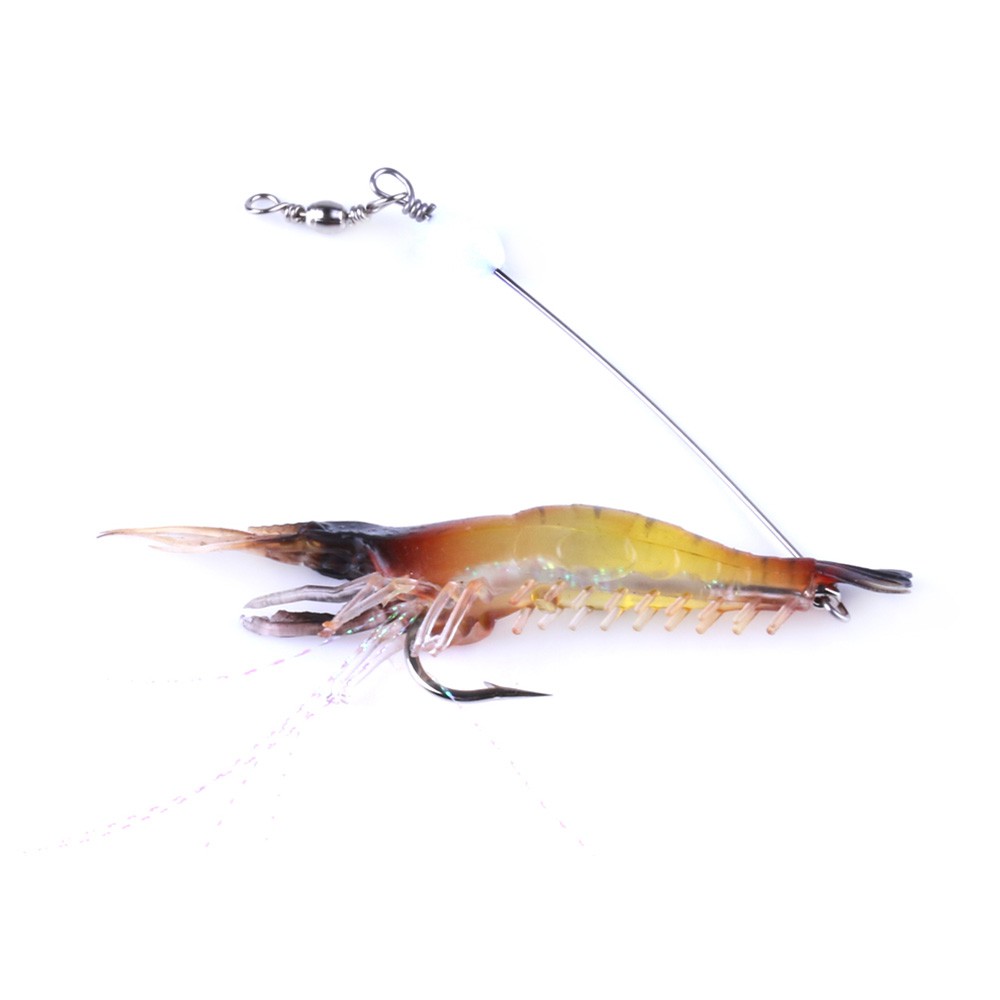 HENGJIA 3PCS/lot 7CM/6.4G Soft Shrimp Umpan Pancing Luminous Udang Tiruan Fishing Lure Ikan Bait Bass Swimbait Tackle