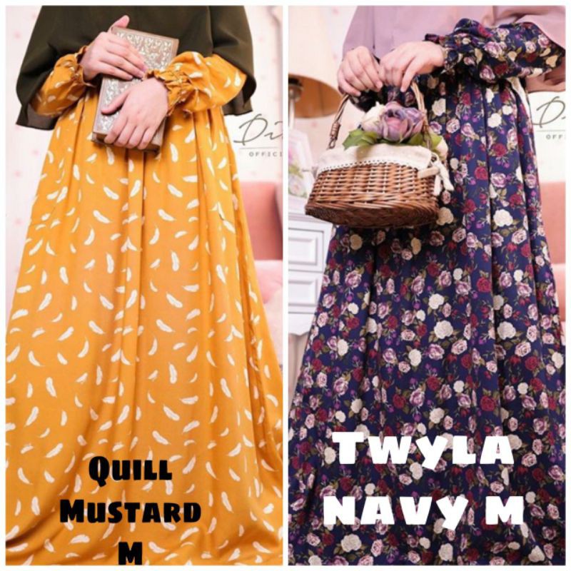 (Quill mustard M twill navy M) ditsy November nopember by ditsy official