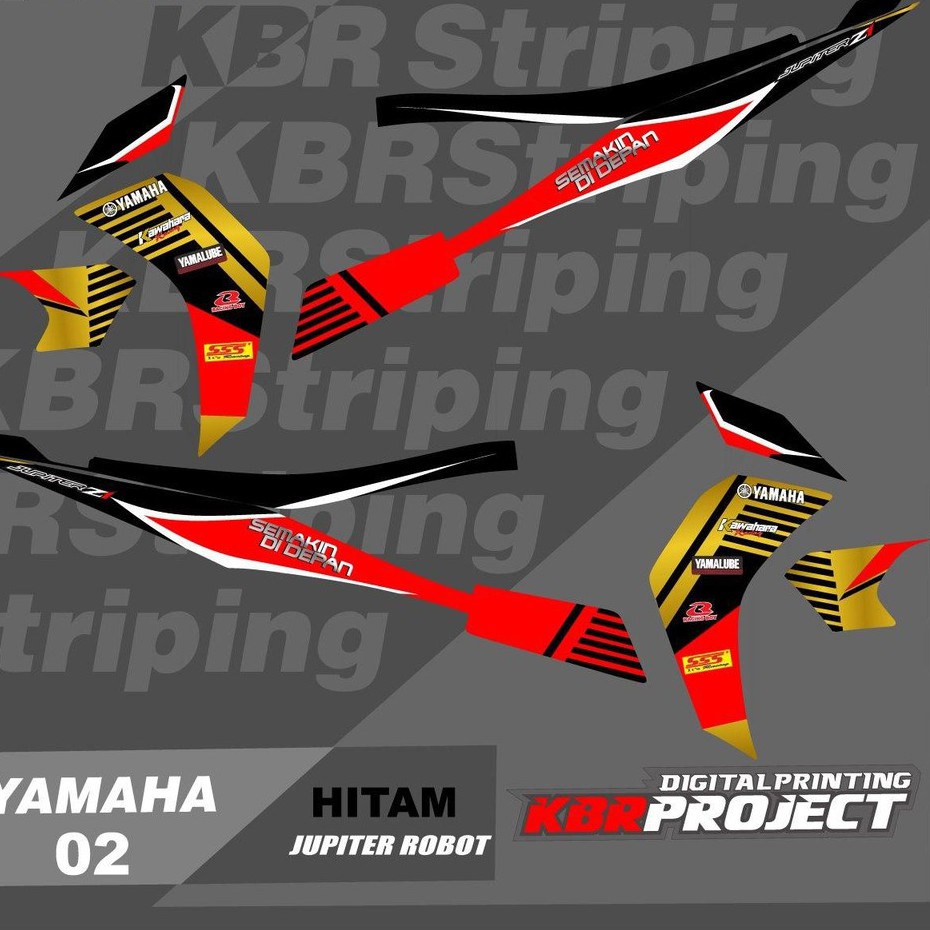 (cod) stiker motor JUPITER Z ROBOT 2010 sticker variasi striping list yamaha Racing Road Race KBR 02