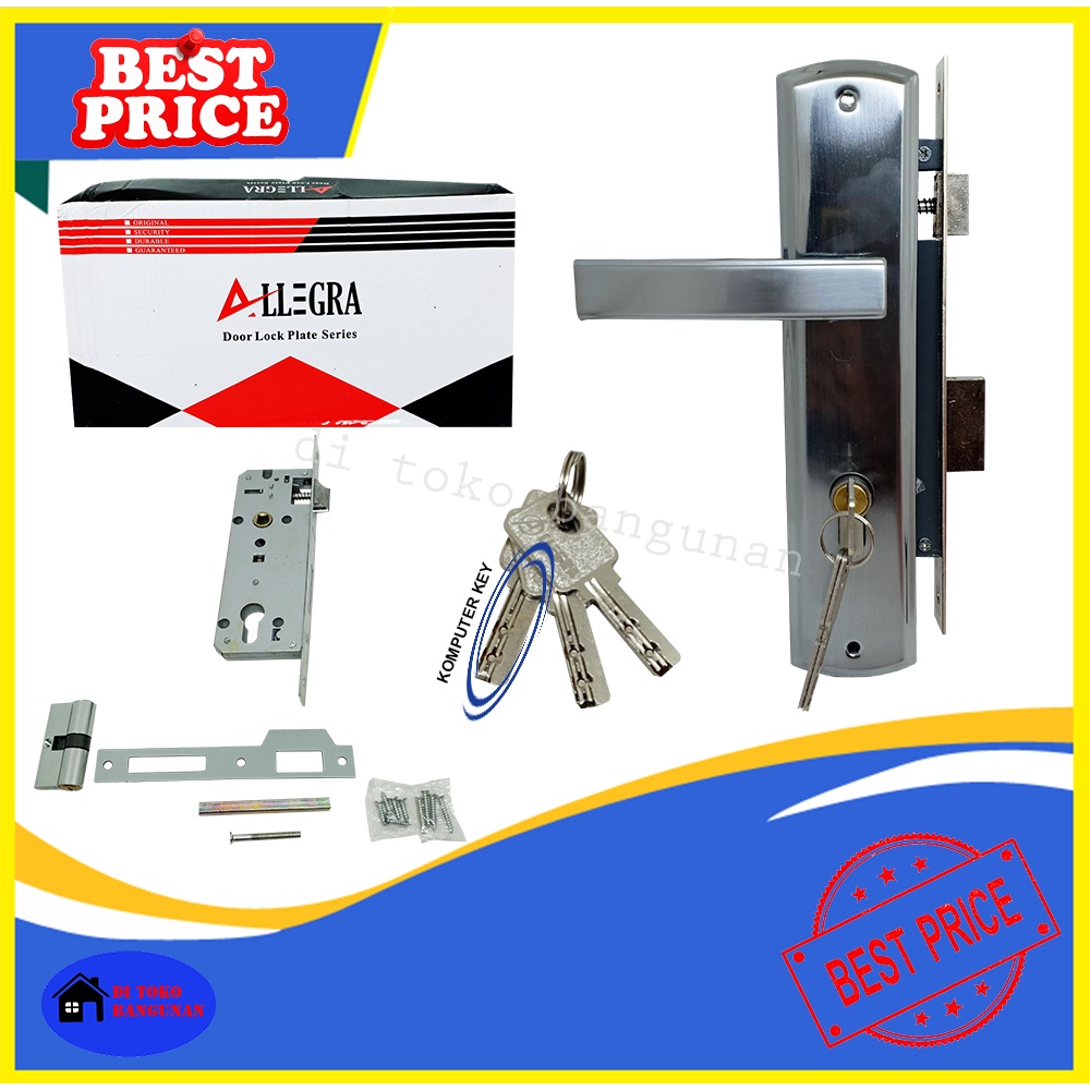 Kunci Pintu plat Besar Allegra E02 Gagang Pintu Rumah Handle Pintu