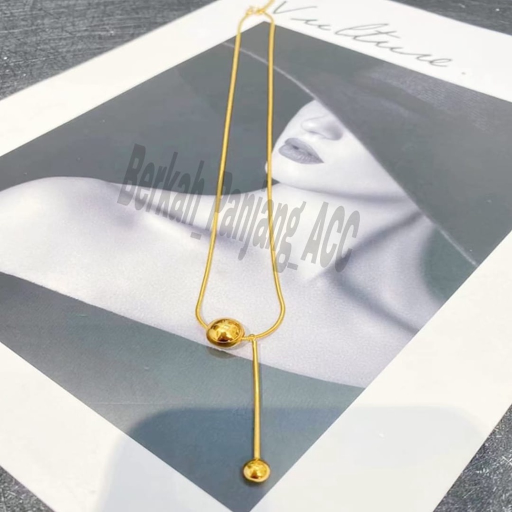 Kalung Titanium BOLA TANGKAI Lucu Perhiasan super berkelas fashion korea anti karat dan anti luntur ini