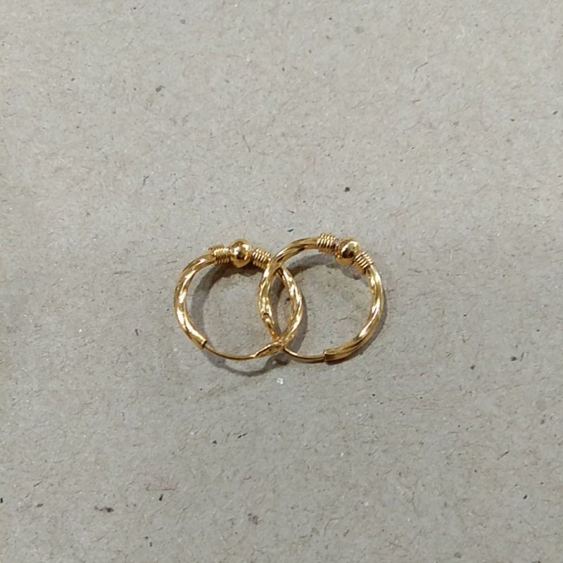 anting anak2 ring plintiran bola 1 setengah gram emas muda