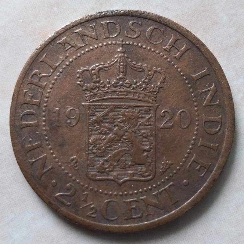 Koin Kuno Benggol 2 1/2 Cent Nederland Indie 1920 Detail Bagus