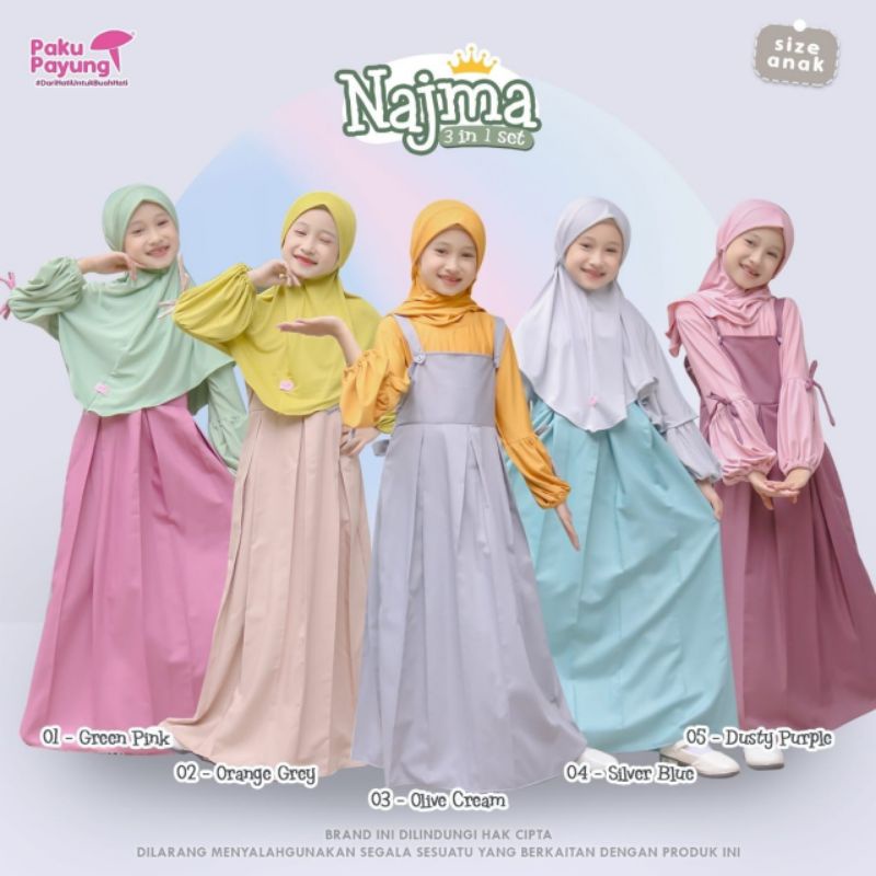 NAJMA Kids by Paku payung / GAMIS NAJMA PAKU PAYUNG / GAMIS ANAK / GAMIS PAKU PAYUNG