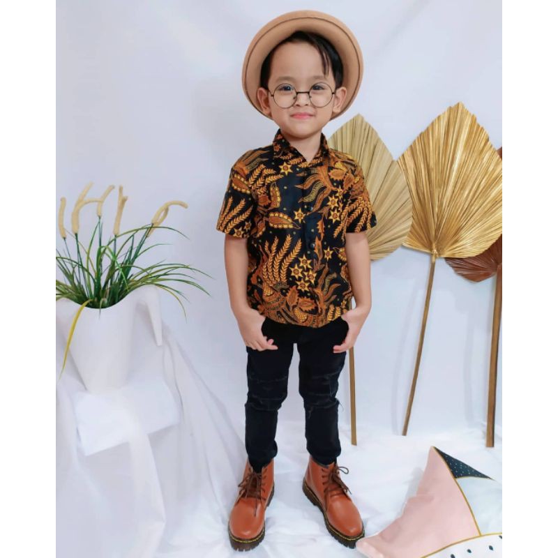 Baju Batik Anak Laki Laki Umur 2-12 Tahun Terbaru / Atasan Hem Kemeja Lengan Panjang Dan Pendek