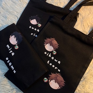 TOTEBAG HITAM HAIKYUU BY EI.SARAWAT tote black tote bag kanvas