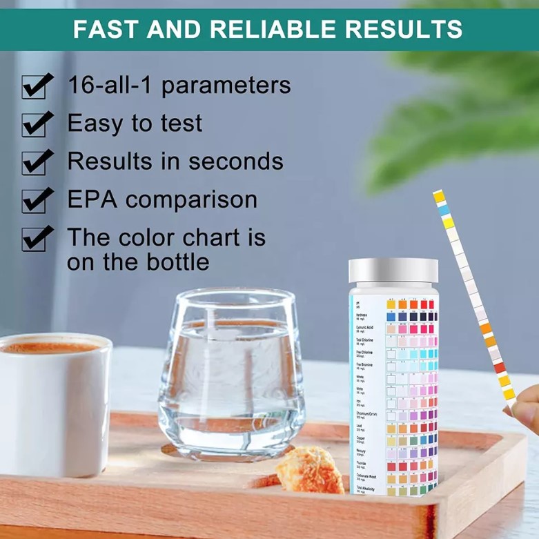 50pcs Strip Alat Uji Cek Tes Kualitas Air Minum 16 In 1 Tes Water Test