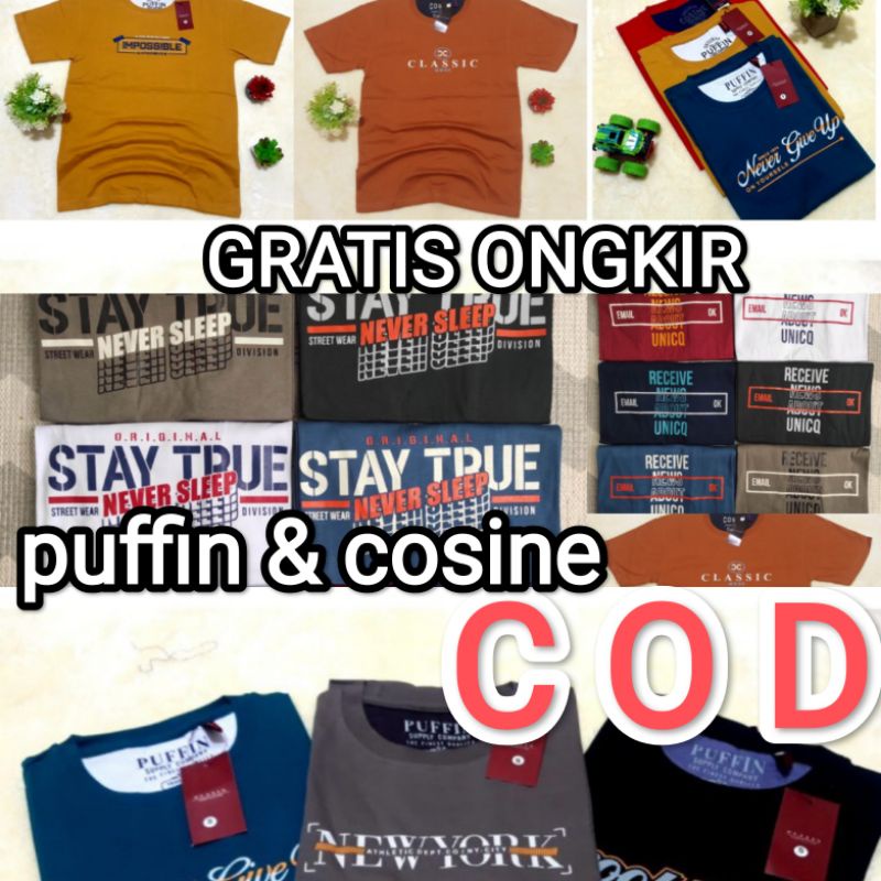 KAOS PRIA / KAOS OBLONG PRIA / KAOS HARIAN / KAOS PUFFIN / KAOS COSINE / KAOS COWOK /#ACEH #MEDAN # 