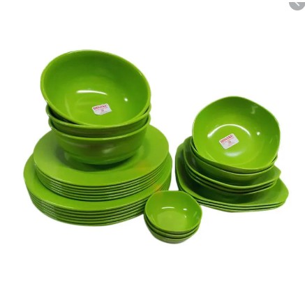 Melamin Set piring mangkuk gelas sendok garpu 25 Pcs