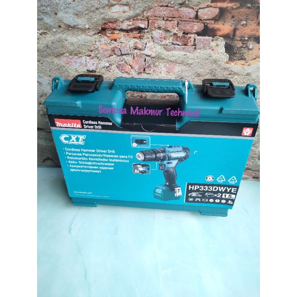 MAKITA HP333DWYE Bor Beton Tembok Cordless Baterai 12V HP 333 DWYE