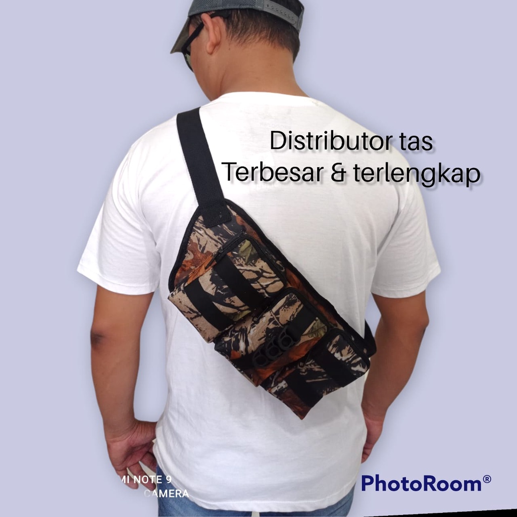 TAS TACTICAL WAISTBAG SAKU 3 CAMUFLAGE DADA-TAS PINGGANG-TAS DADA-TAS GUNUNG-TAS DOMPET