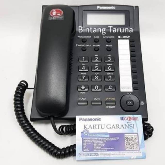 Telepon Kabel Panasonic KX-TS885ND Pesawat Telepon Panasonic KX-TS885 Telfon Rumah (Hitam)