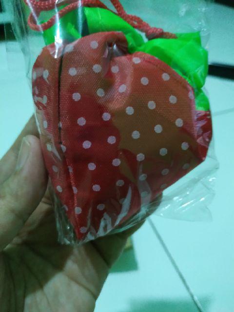 Tas Lipat Kantung Belanja Serbaguna Bentuk Strawberry | Shopping Bag Murah Jakarta Pink Ungu Biru