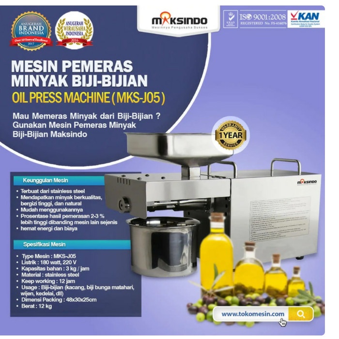 bisa COD mesin pemeras minyak biji bijian MAKSINDO(mks-j05) termurah