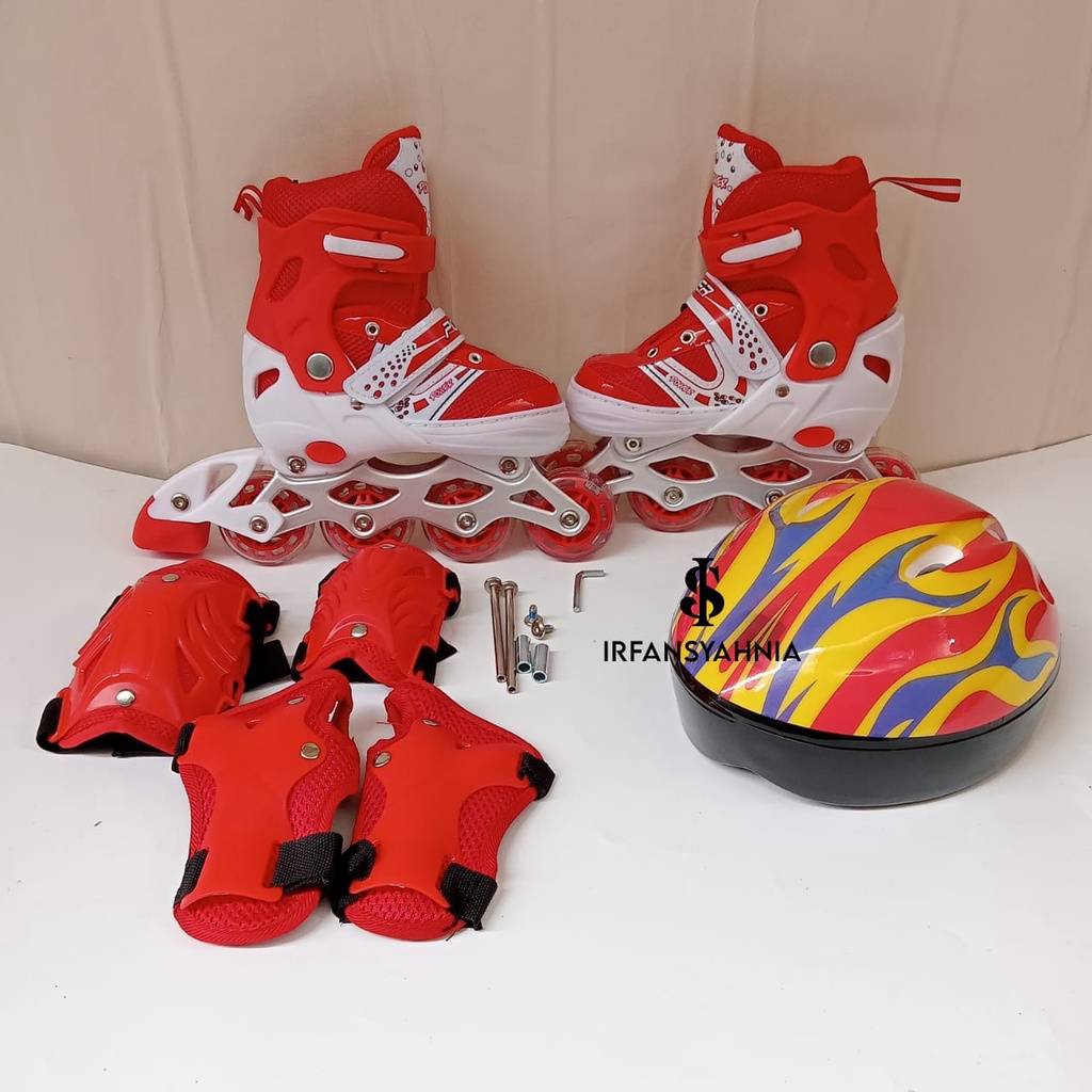 sepatu roda set deker helm / sepatu roda fullset / sepatu roda inline skate dan bajaj