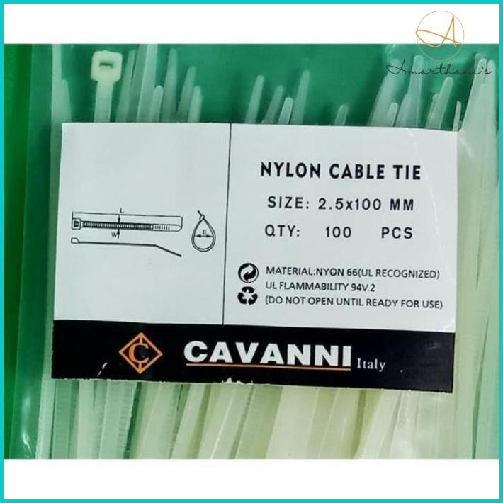 

Kabel Tis 2.5 X 100Mm Putih Cavanni (100Pcs) Cable Ties Baqul