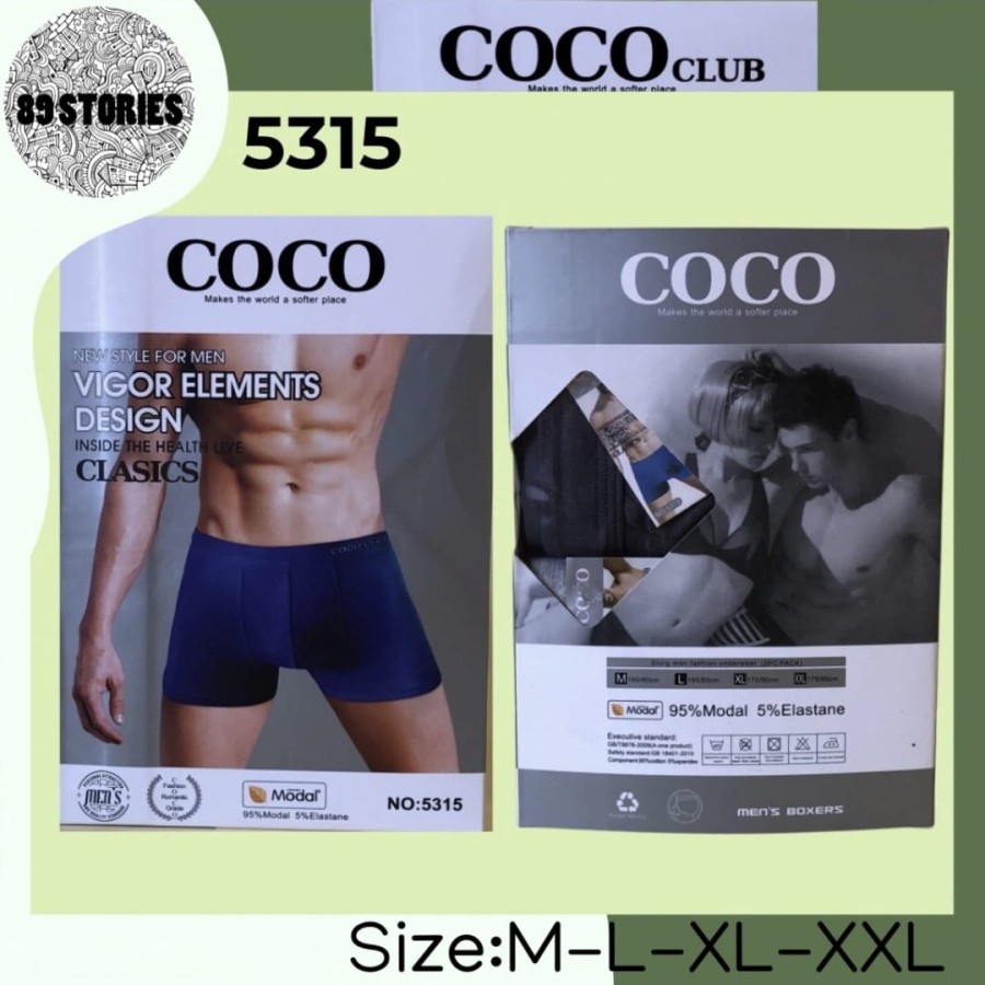 ISI 2 Celana Boxer / Celana Dalam / Celana Boxer Pria Coco - 5315