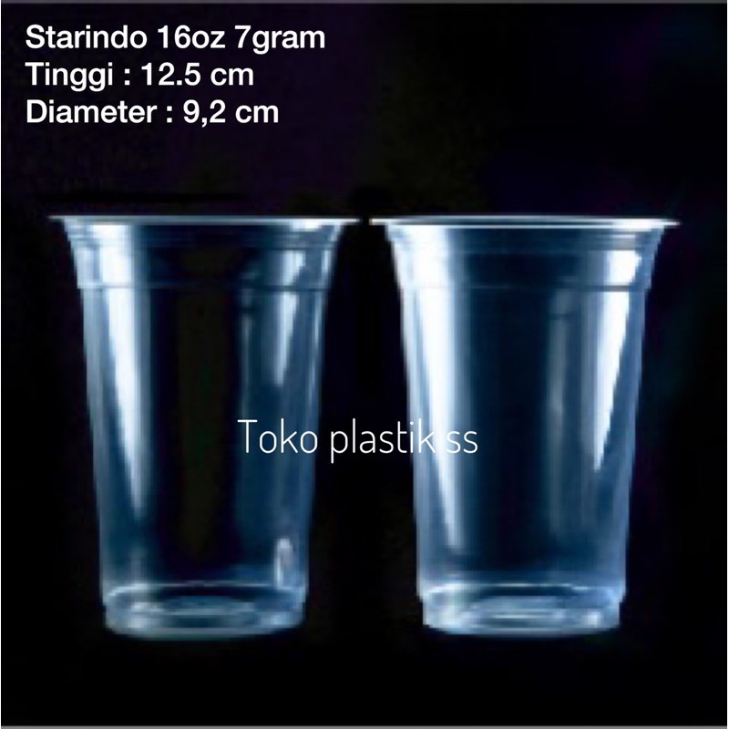 Gelas Plastik Starindo 16 oz 7 Gram / Gelas Printing
