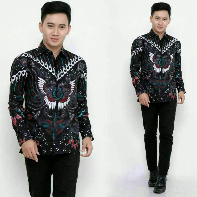 Kemeja Batik Pria PPBTK07 Modern Lengan Panjang Casual Modis Trendy Masa Kini M L XL ASLI PEKALONGAN