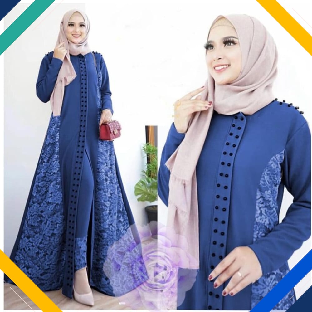STELAN JOANNA NAVY Kekinian Gamis 0121 Premium SIL