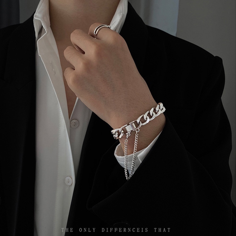Gelang Rantai Metal Tebal Gaya Hip Hop Untuk Pasangan / Pria / Wanita