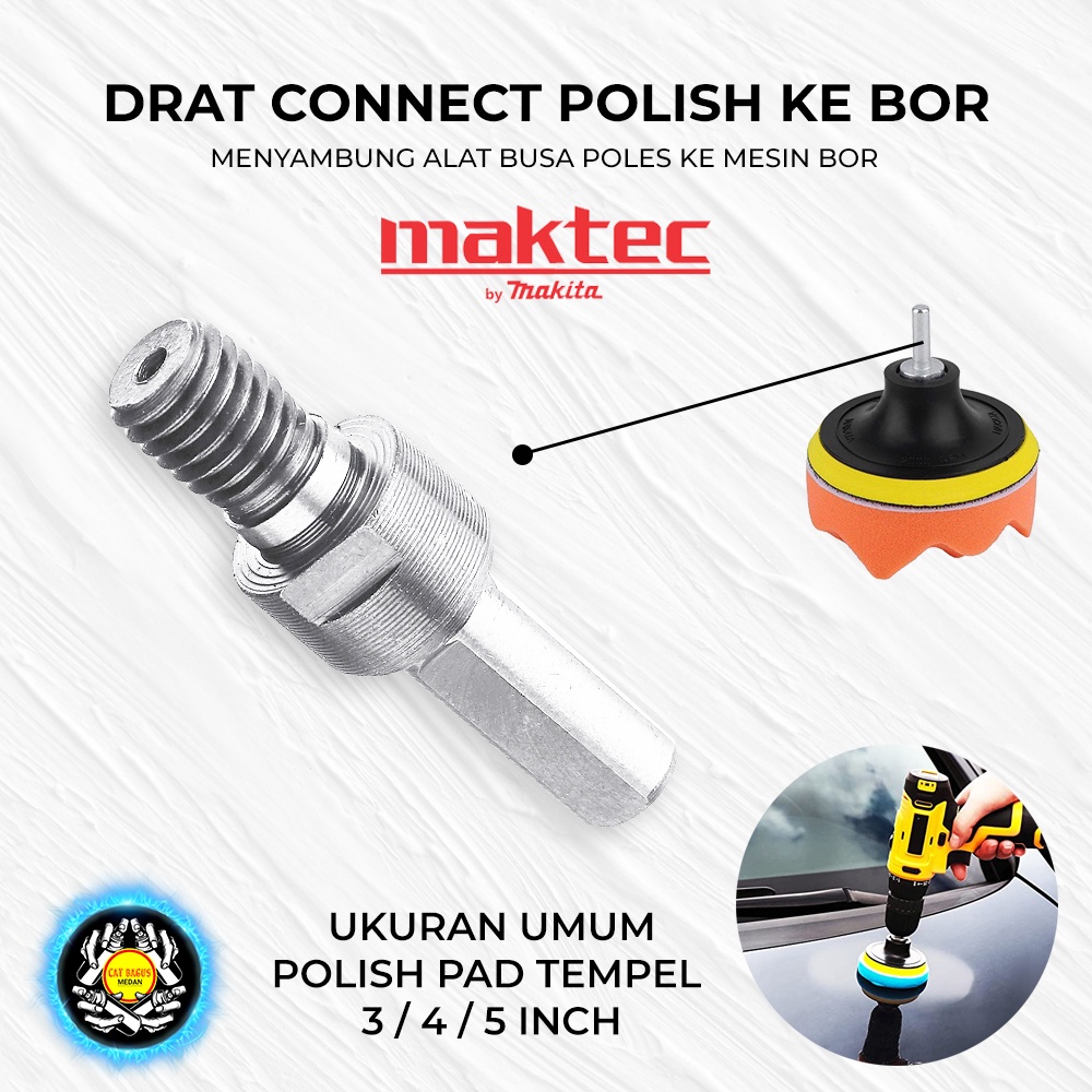 DRAT KONEKTOR BUSA POLES KE MESIN BOR SEMUA MERK BISA COCOK / BAUT MUR ADAPTOR ADAPTER CONNECTOR M10