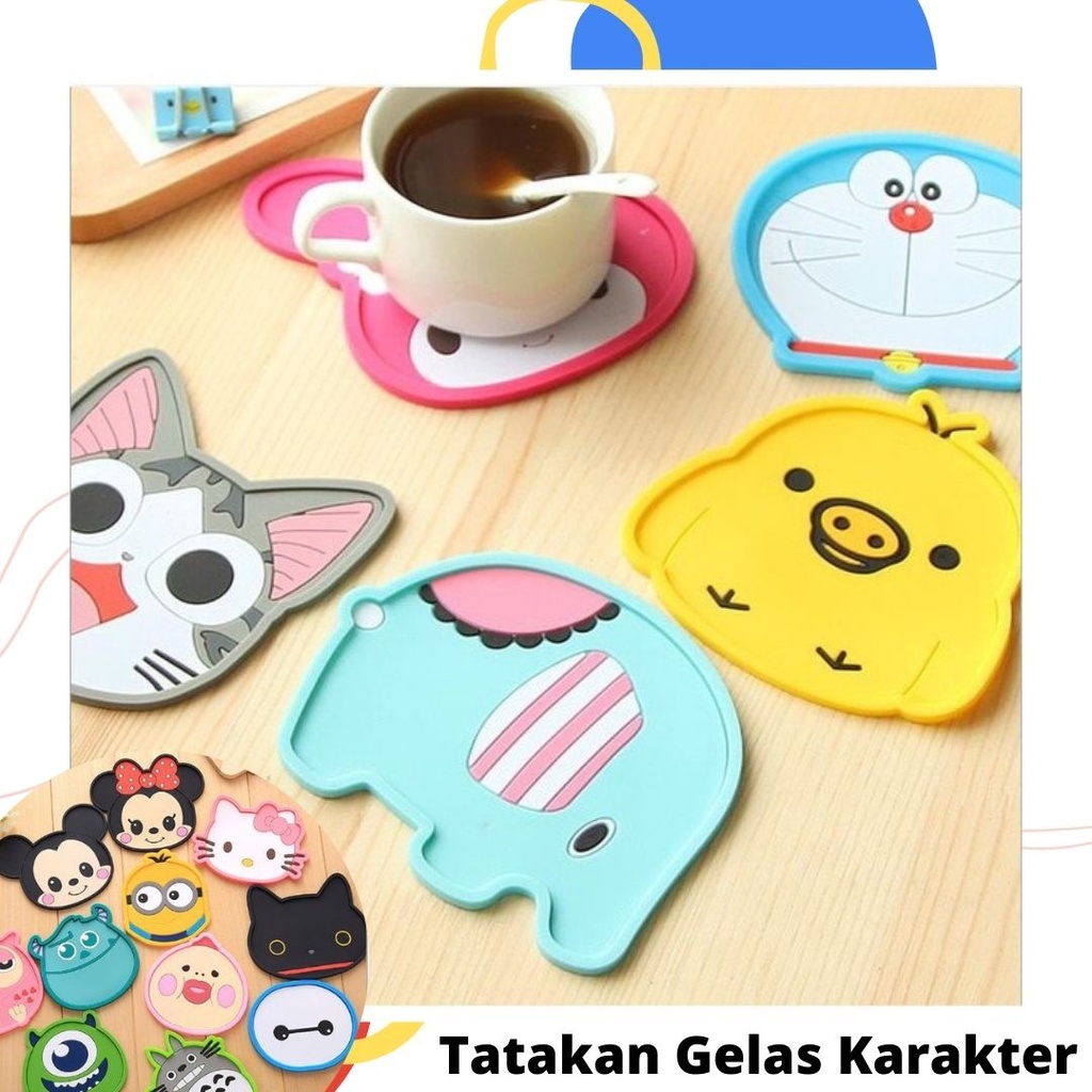 TATAKAN  GELAS TATAKAN GELAS KARAKTER TATAKAN GELAS SILIKON TATAKAN GELAS LUCU TATAKAN GELAS KEKINIA